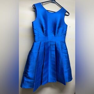 Kate Spade Open Back Silk Mini Dress in Ocean Blue